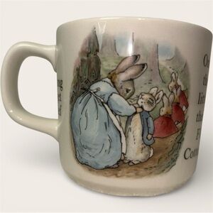Vintage Wedgwood Beatrix Potter Peter Rabbit Mug w/ Quotes & Illustrations